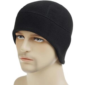 Herre vindtæt Beanie Hat Øreklap Termisk Vinter Varm Fleece Foret Sne Ski Cap Black