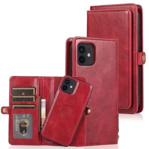Zleep iPhone 12 - Stilfuldt 2 i 1 pung etui Röd