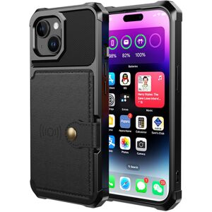 Floveme Elegant pung etui i luksuriøst PU læder til iPhone 15 Plus Black