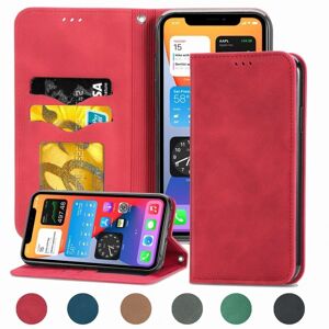 iPhone 12 Pro - Floveme Wallet Cover Röd