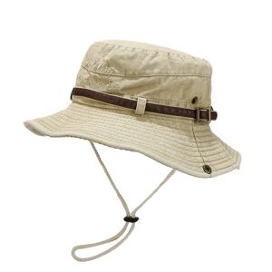 Fiskehat Solhat Mænd Kvinder UV Beskyttelse Havehat Udendørs Vandrehat Bush Hat Foldbar Safari Hat khaki