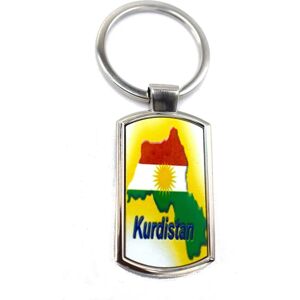 Hiprock KURDISTAN KORTFLAG - Nøglering Silver