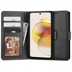 ExpressVaruhuset Motorola Moto G53 Wallet Case PU-læder 4-LOMMES Black