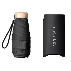Northix Mini paraply med UV-beskyttelse - Sort Black