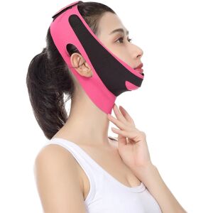 JIUSAIRUI Elastisk ansigtsslankende bandage V Line Face Shaper black+pink 60*12cm