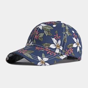 Wabjtam Dame Blomster Baseball Kasket Bomuld Blad Blomst trykt Hat Blød Strapback, 1 stk.