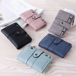 The New Fashion Folding Small Wallet Dame Læder Card Holder Wallet Blue