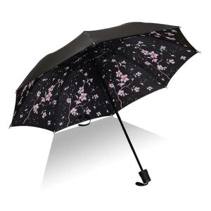 Floral Rain Sun Foldbar Paraply Vindtæt Anti Uv Compact Parasol Light Cherry Blossom Flower