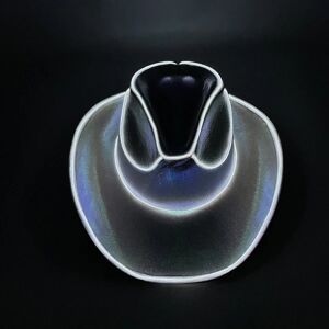 WINE Disco Luminous Cowboy Hat Glowing Light Bar Cap White