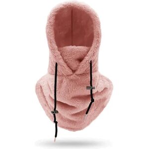 LEIGELE Sherpa Hood Skimaske Vinter Balaclava Koldt Vejr Vindtæt Justerbar Varm Vinter Hood Cover Hat Cap Tørklæde Pink