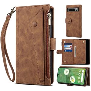 SKALO Google Pixel 8 Pro ESEBLE Big Wallet Pungetui - Brun Brown