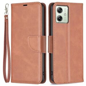 SKALO Motorola Moto G54 5G Flip Cover m. pung i PU-læder - Brun Brown