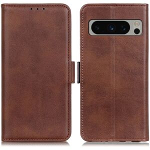 SKALO Google Pixel 8 Pro Premium Wallet Flip Cover - Brun Brown