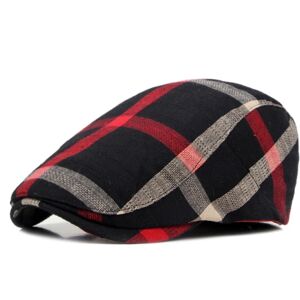 Herre Baret Flat Newsboy Hat Justerbar Irish Cabbie Cap Åndbar