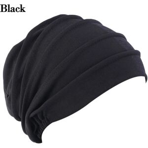 Kvinder Bomuld Hat Slouch Beanies SORT Black