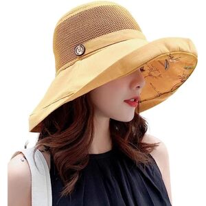YIXI Bucket Hat Damer Mesh Solskærmshat, Rejse udendørs strandhat UV-beskyttelse,