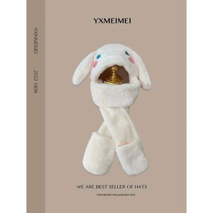 Kawaii Sanrio Hat Cinnamoroll Tilbehør Sød plyshat Hold varmen Bunny Hat Ears Up Plyslegetøj Til Børn Pige Vinterhue B white