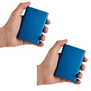 Angelbaby 2Pack Stilren Exklusiv Stål Korthållare / Plånbok - RFID Säker Blue