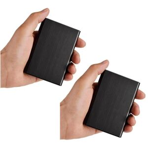 Angelbaby 2 Pack Stilren Exklusiv Stål Korthållare / Plånbok - RFID Säker Black