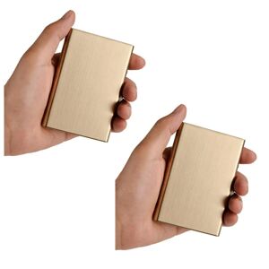Angelbaby 2 Pack Stilren Exklusiv Stål Korthållare / Plånbok - RFID Säker Gold