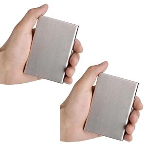 Angelbaby 2 Pack Stilren Exklusiv Stål Korthållare / Plånbok - RFID Säker Silver