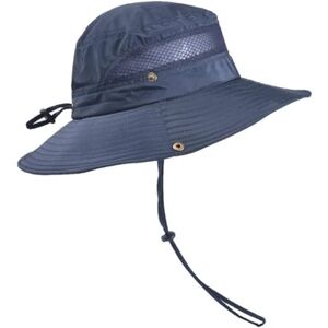 Solhat Mænd Kvinder Vandreture Safari Kasket Udendørs Foldbar Sommer Bucket Hat Anti UV Fisherman Hat, Navy