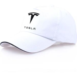 Bil Tesla Baseball Cap Mænd Kasket til Mænd Kvinder Unisex Tesla Baseball Kasket til Mænd Bil Fans Hatte，biała