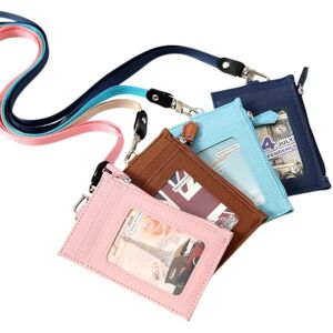 Mini Wallet Badge Holder Bus Card Cover ID-kortholder med møntpose Pink