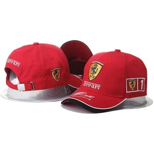 Højkvalitets F1 racerbil Baseballkasket Bomuld Broderet Snapback Til Ferrari Logo Unisex kreativ gave Golf Motorcykel Hat-FARVE: 1