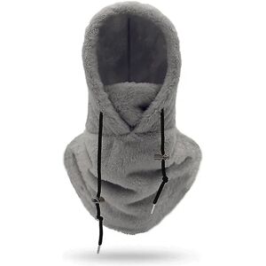 Sherpa Hood Ski Mask Vinter Balaclava Koldt Vejr Vindtæt Justerbar Varm Hætte Cover Hat Cap Tørklæde Grey