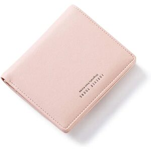 FLOWER LOST Kvinder Punge Lille Bifold Læder Pocket Pocket Dame Mini Kort Pung (pink)