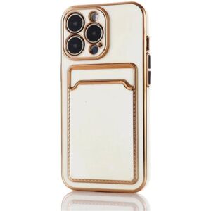 b behover. iPhone 13 Pro Max etui pung kortholder silikone hvid rosa guld White one size