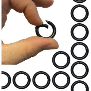 15-pack Karabinhage Snap Klip Hook Round Spring Buckle Nøglering Black