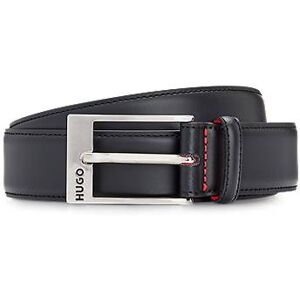 HUGO Italian-made belt in smooth leather with logo buckle