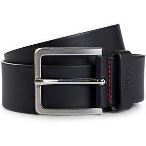 HUGO Grainy embossed-leather belt with brushed metal hardware