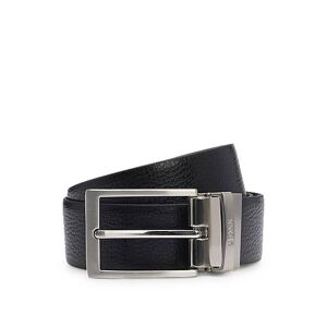 Boss Reversible belt in Italian leather with branded keeper