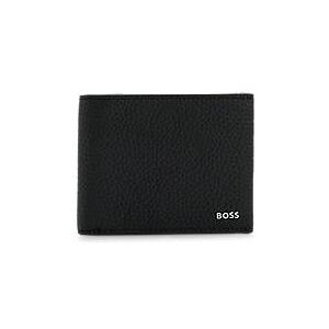 Boss Italian-leather wallet with polished-silver branding