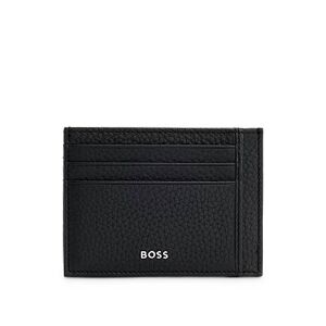 Boss Italian-leather card holder with logo lettering