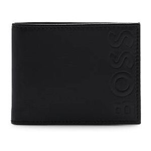 Grained-leather wallet with embossed logo