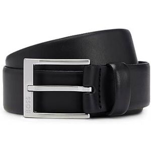 Boss Italian-leather belt with silver-toned buckle