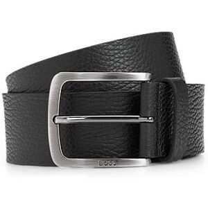 Boss Italian-leather belt in rich grain with logo buckle