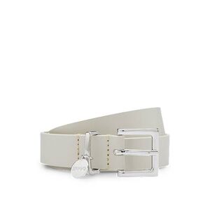 HUGO Italian-leather belt with logo-charm keeper