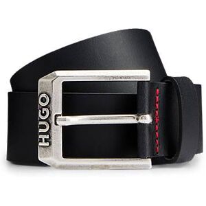 HUGO Leather belt with logo pin buckle