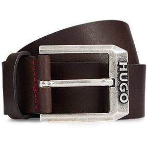 HUGO Leather belt with logo pin buckle