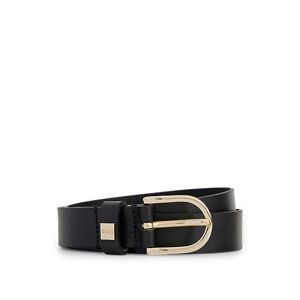 Boss Italian-leather belt with gold-tone buckle