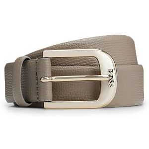 Boss Italian-made grained-leather belt with logo buckle