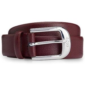 Boss Italian-made grained-leather belt with logo buckle