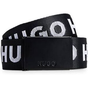 HUGO Logo-webbing belt with branded plaque buckle