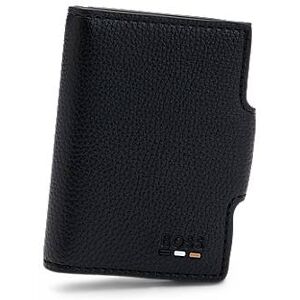 Boss Grained faux-leather card holder with aluminium case