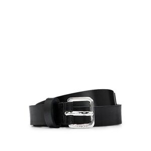 HUGO Italian-leather belt with branded chain detail